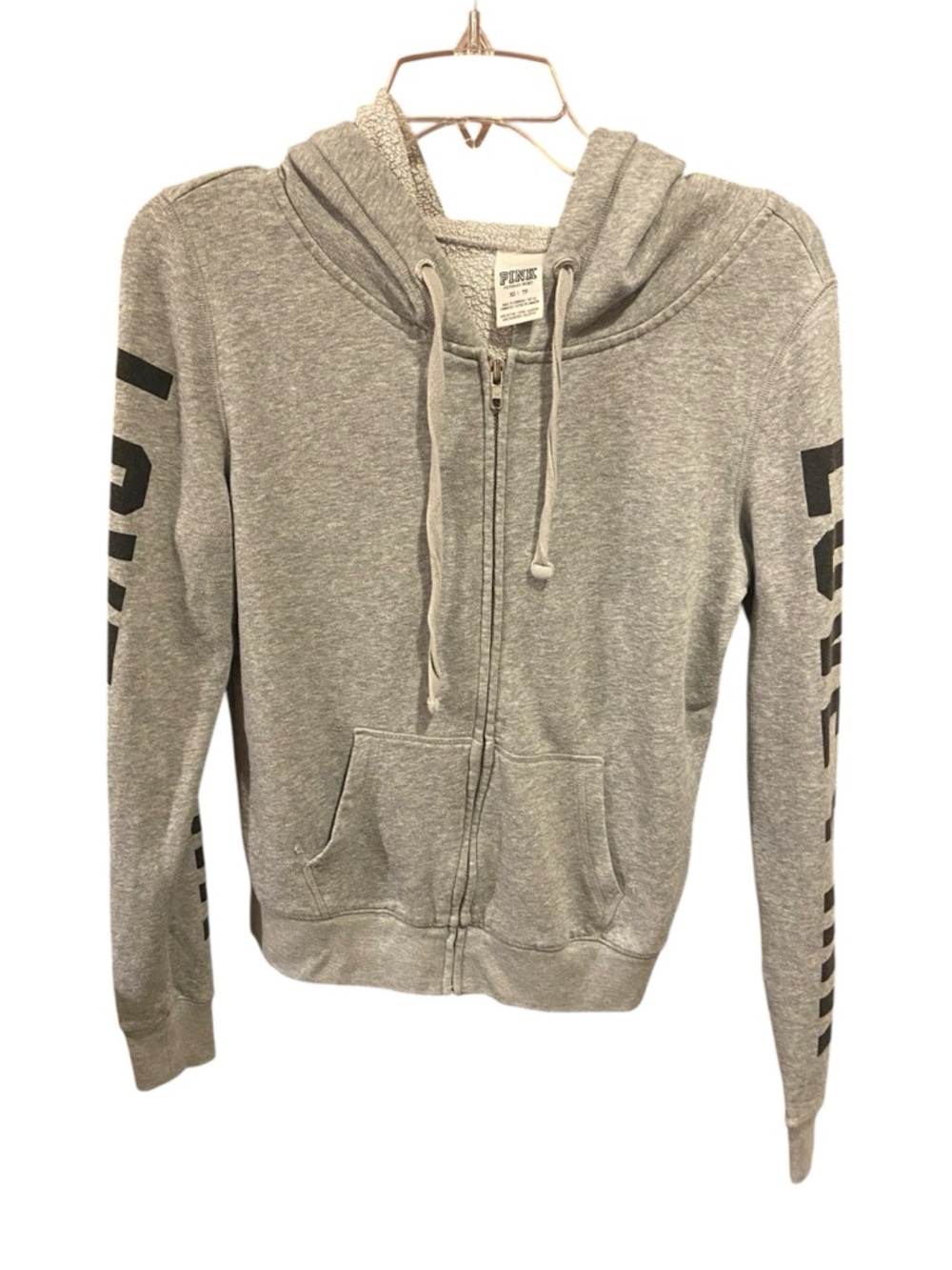 Pink Victorias Secret Gray Hoodie Size XS